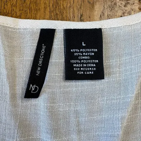 Lot of 3 Womens New Directions Wide-Leg Stretch Palazzo Pants and Blouse Sz L - Picture 3 of 13